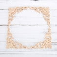 thumbnail image 4 of Minkissy 4Pcs Flower Pattern Wood Carved Applique Beige Wood Corner Decal for Doors, 4 of 4