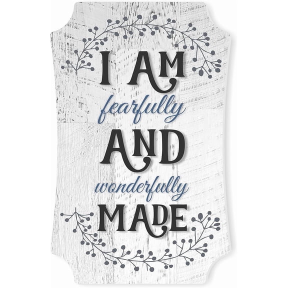 I Am Fearfully and Wonderfully Made Rustic Wall Sign 8x12