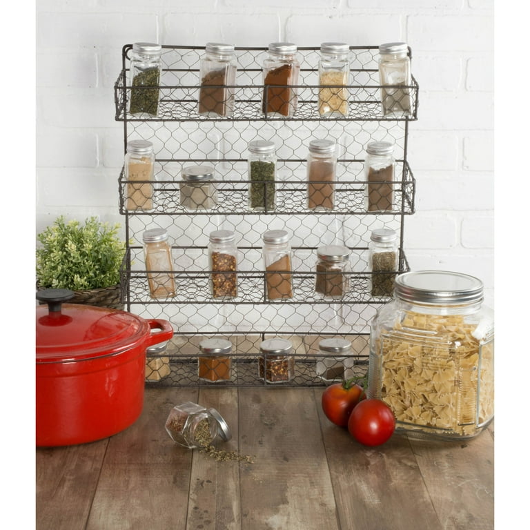 Double Wide 4 Row Chicken Wire Spice Rack Walmart