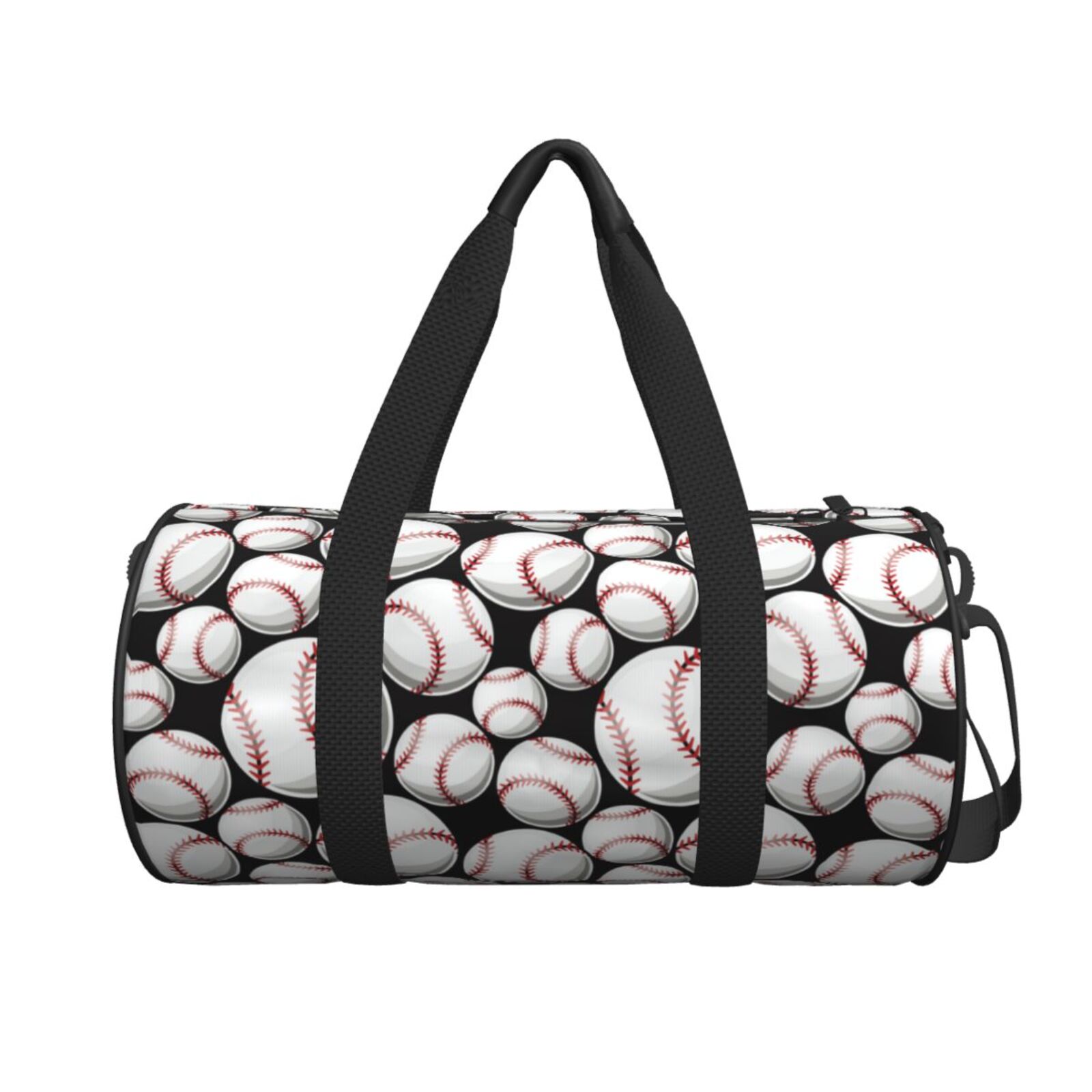 Horeoi Cute Baseball Print Foldable Travel Duffle Bag with Removable Strap - Water-Resistant Gym Vacation Luggage Multi-Pocket Design
