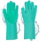 thumbnail image 2 of Guantes mágicos de silicona reutilizables con cepillo de limpieza, herramienta de cocina para limpieza, hogar, lavavajillas, coche, (1 par) (verde), 2 of 5
