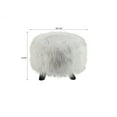 thumbnail image 2 of Linon Tabouret en Fausse Fourrure Noire, 2 of 7