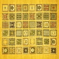 thumbnail image 1 of Ahgly Company Machine Washable Indoor Square Abstract Yellow Modern Area Rugs, 8' Square, 1 of 4