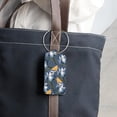 thumbnail image 6 of Square 2Pack PU Leather Dark Blue Flower Birds Cruise Luggage Tag with Privacy Cover and Stainless Steel Ring - Suitable for Travel Handbags Backpacks Luggage Tags, 6 of 6