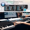thumbnail image 4 of PYLE Teclado digital para niños, teclado de piano portátil de 61 teclas, teclado de aprendizaje para principiantes con almohadilla de batería, grabación, micrófono, soporte para partituras, altavoz in, 4 of 5