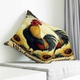 thumbnail image 4 of Throw Pillow Covers 16x16 Inch, Yellow Retro Rooster Decorative Pillow Cases for Couch Sofa Bed, Sunflower Farmhouse Animals Cotton Linen Square Home Decor Pillowcases with Hidden Zipper, 4 of 7