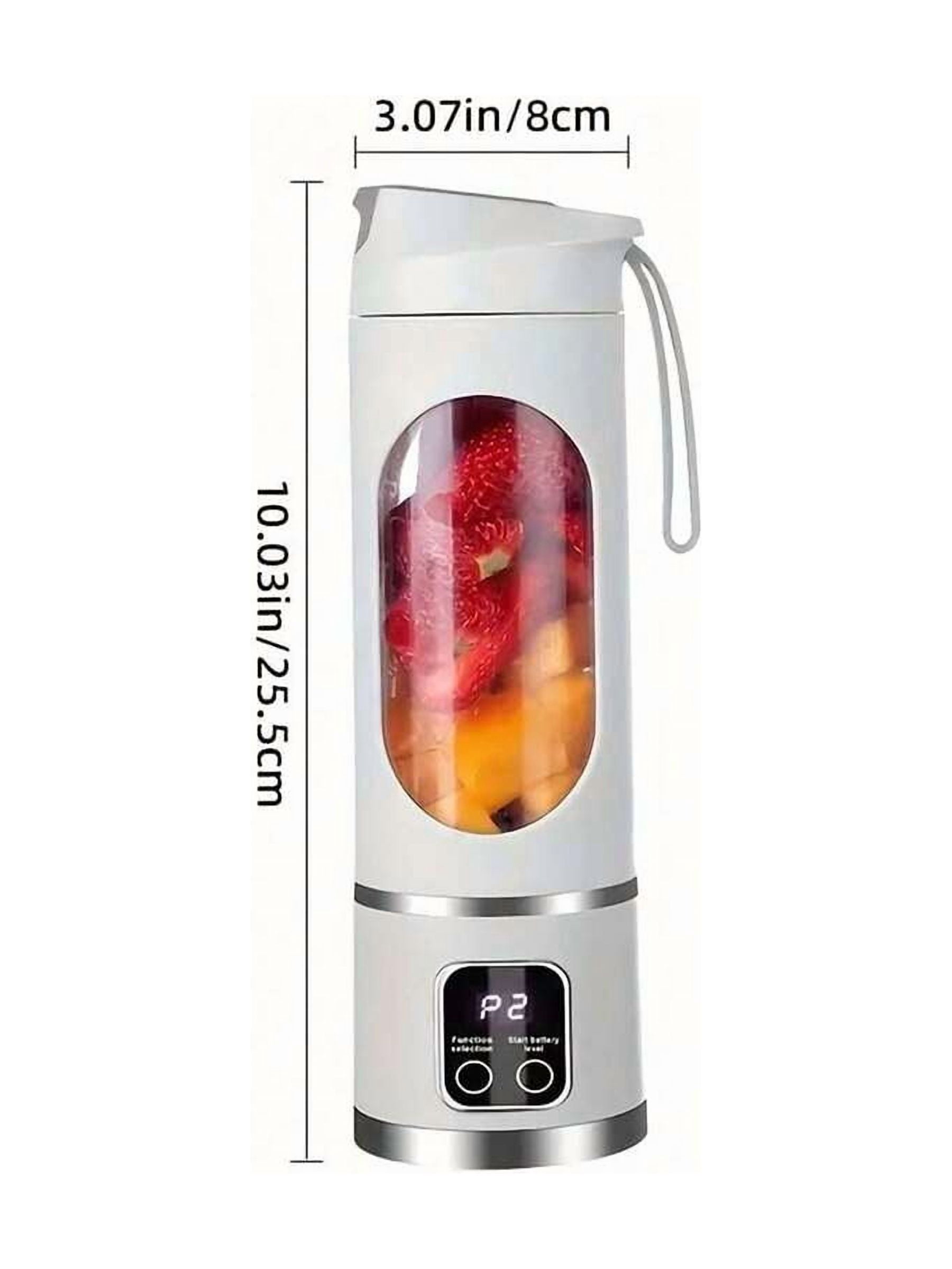 USB Rechargeable Juicer Blender Cup, 450ml Portable Electric Juicer for Smoothies, Juice, Ice & Puree, Mini Kitchen Blender for Home Dorm Travel