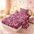 thumbnail image 2 of Homewish Cartoon Mushrooms Twin Sheets For Girls,Fungus Plant Bedding,Hot Pink,3-Piece,1 Flat Sheet,1 Fitted Sheet and 1 Pillowcase, 2 of 6