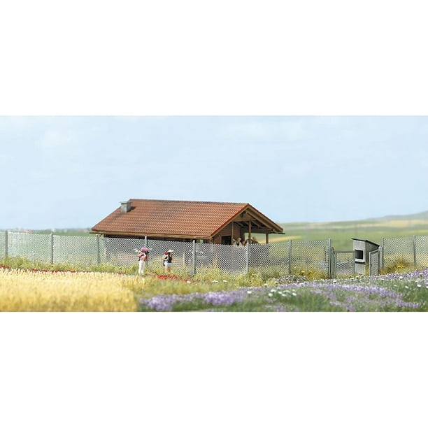 Busch HO Scale Metal Industrial ChainLink Fence Model Train Kit 1017