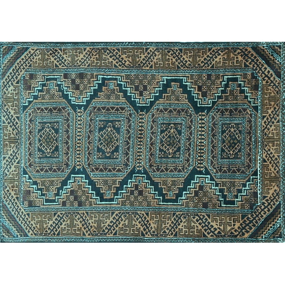 Ahgly Company Indoor Rectangle Persian Light Blue Traditional Area Rugs, 2' x 5'