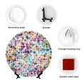 thumbnail image 4 of Zufioo Colorful Watercolor Dots Print Bone China Decorative Plate, Ceramic Dinner Plate with Stand Ceramic Decoration Homewares-10in, 4 of 6