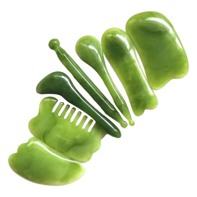 lionlar Gua Sha Scraping Tools Natural Resin Small Shave Massage Comb Leg Gifts 7Pcs Set