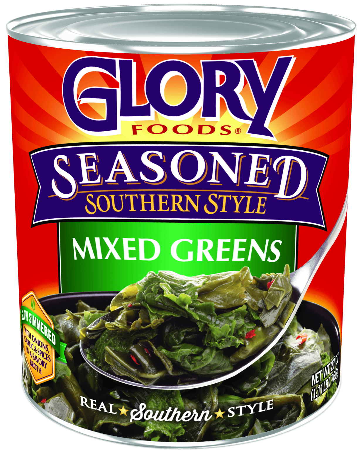 Glory Foods Seasoned Southern Style Mixed Greens, Canned Vegetables, 27 ...