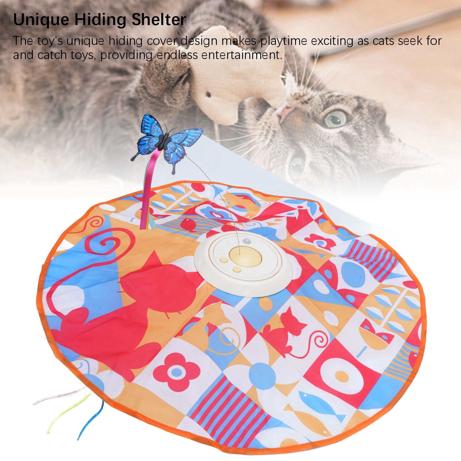 Nieyigj Interactive Cat Toys Funny 360 Degree Rotation Turntable Self Entertainment Hide and Seek Play Mat Toy for Indoor Exercise, Style 1 (7.87 inches / 20 cm, Multicolor)