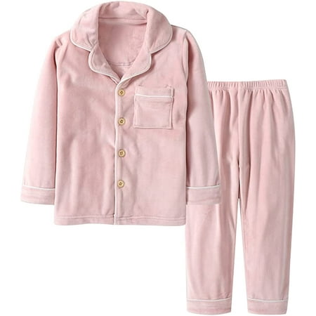 

2PCS/Set Girls Pyjamas Flannel Pyjamas Kids Pijama Kids 110 Pink