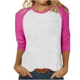 thumbnail image 7 of Womens 3/4 Length Sleeve T-Shirts, Casual Crewneck Raglan Tops Shirts, Color Block Basic Pullover Tee Blouses Graphic Tshirts XXL, 7 of 7