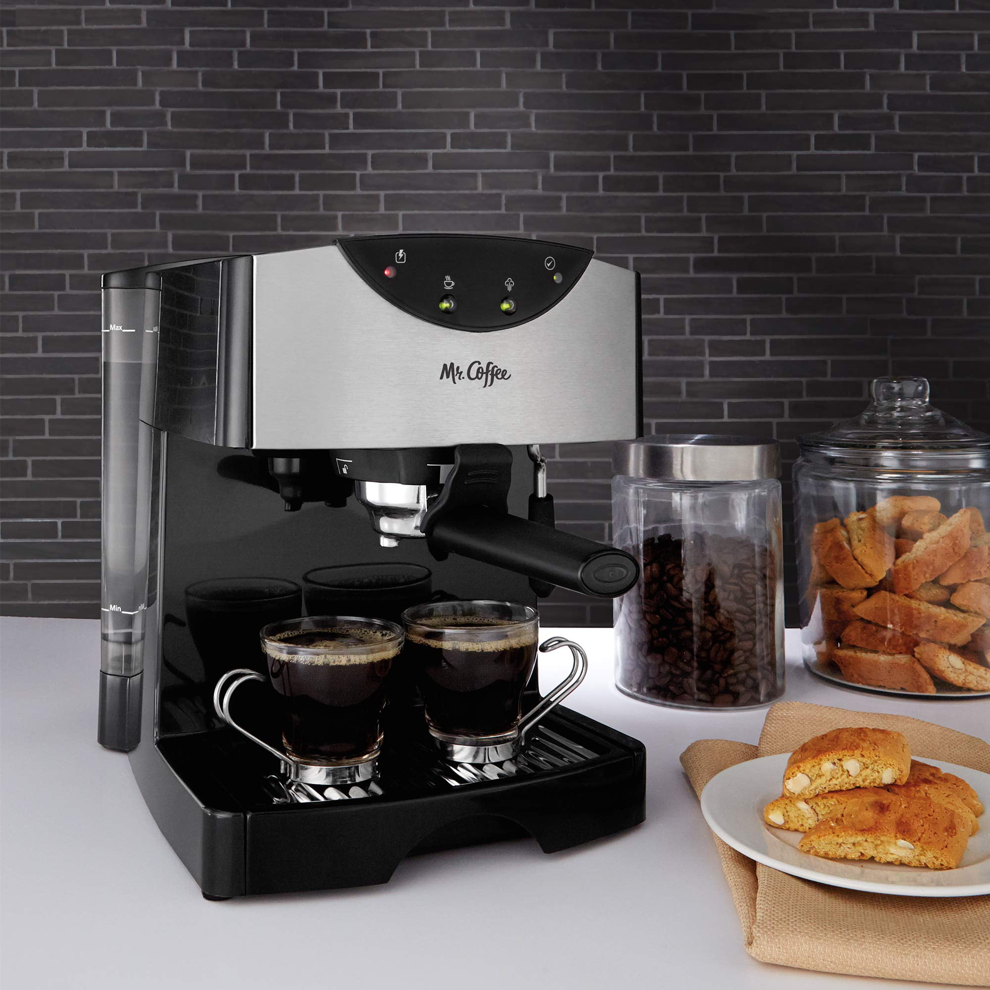 Mr. Coffee Espresso Cappuccino Maker Black Model ECM2 Makes 4 Cups Tested 