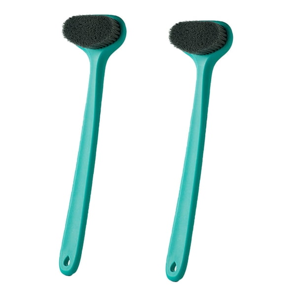 Cateissary Cepillo de baño de 2 piezas con removedor de mango largo cabeza ovalada equipo de limpieza para adultos cepillos de frotamiento resistentes al Juegos de accesorios de baño Cateissary HA065689-00