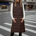 thumbnail image 3 of KANG Fashion Winter Hooded Vest Long Sleeveless Gilet With Zip Front Lined Warm Outerwear Coat, 3 of 8