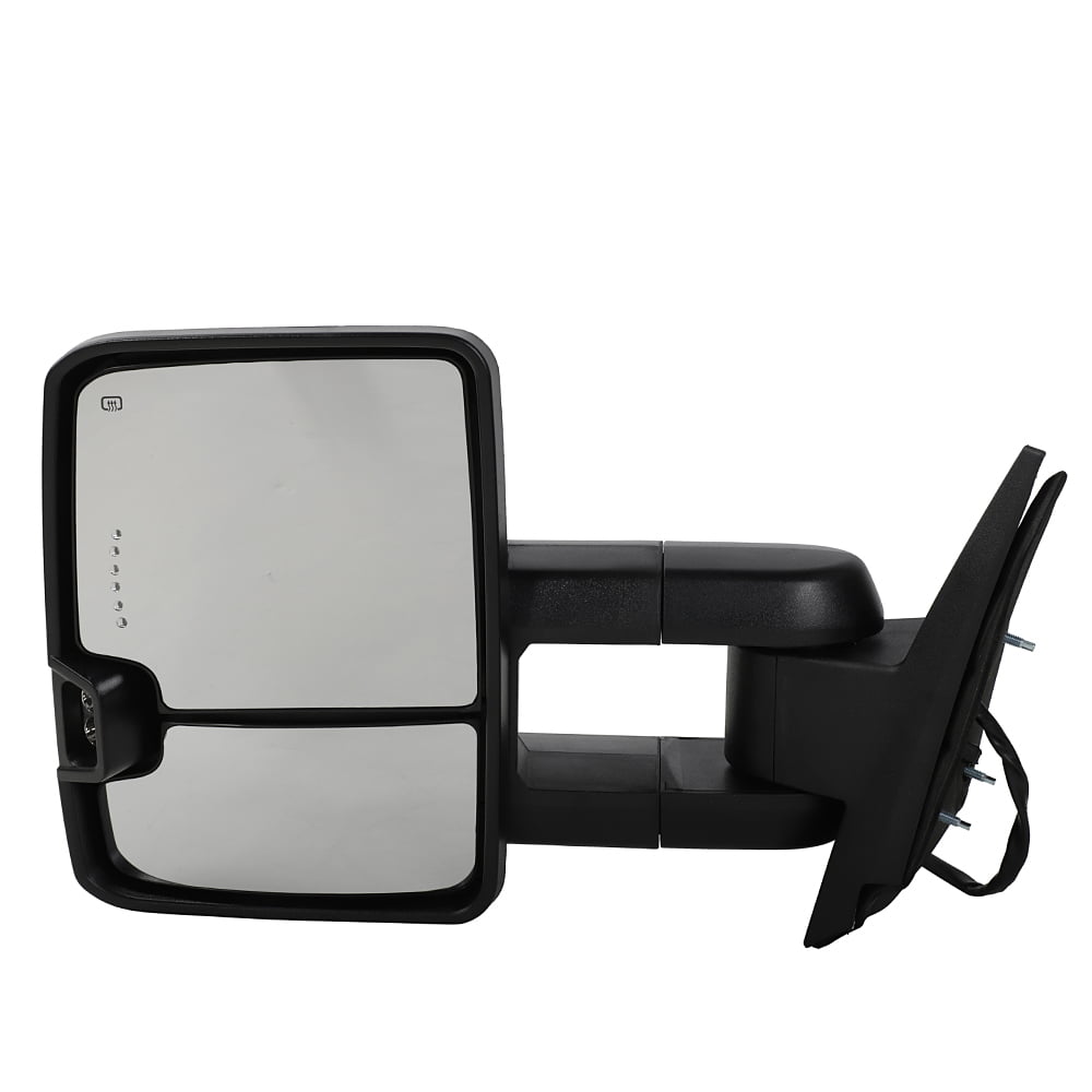 2x Power Heated Turn Lamp+Backup Blk Tow Mirror For 07-13 Silverado Sierra