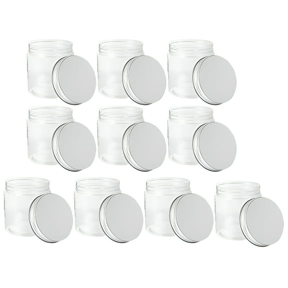 ACDANC 10Pack 8 oz Small Plastic Jars with Lids,Wide Mouth Food Storage Jars,Refillable Empty Containers,for Slime,Dried Fruit,Nuts,Honey and Seasoning Storage