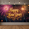 thumbnail image 5 of Festive Design Happy New Year Banner Decorative Accents Celebration Background for Holiday Party Celebration Indoor Decoration New Year Event, 5 of 9