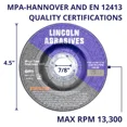 thumbnail image 3 of 10 Pc Depressed Center 4-1/2" X .040" X 7/8" Cut-Off-Wheels Metal Cutting Discs, 3 of 5