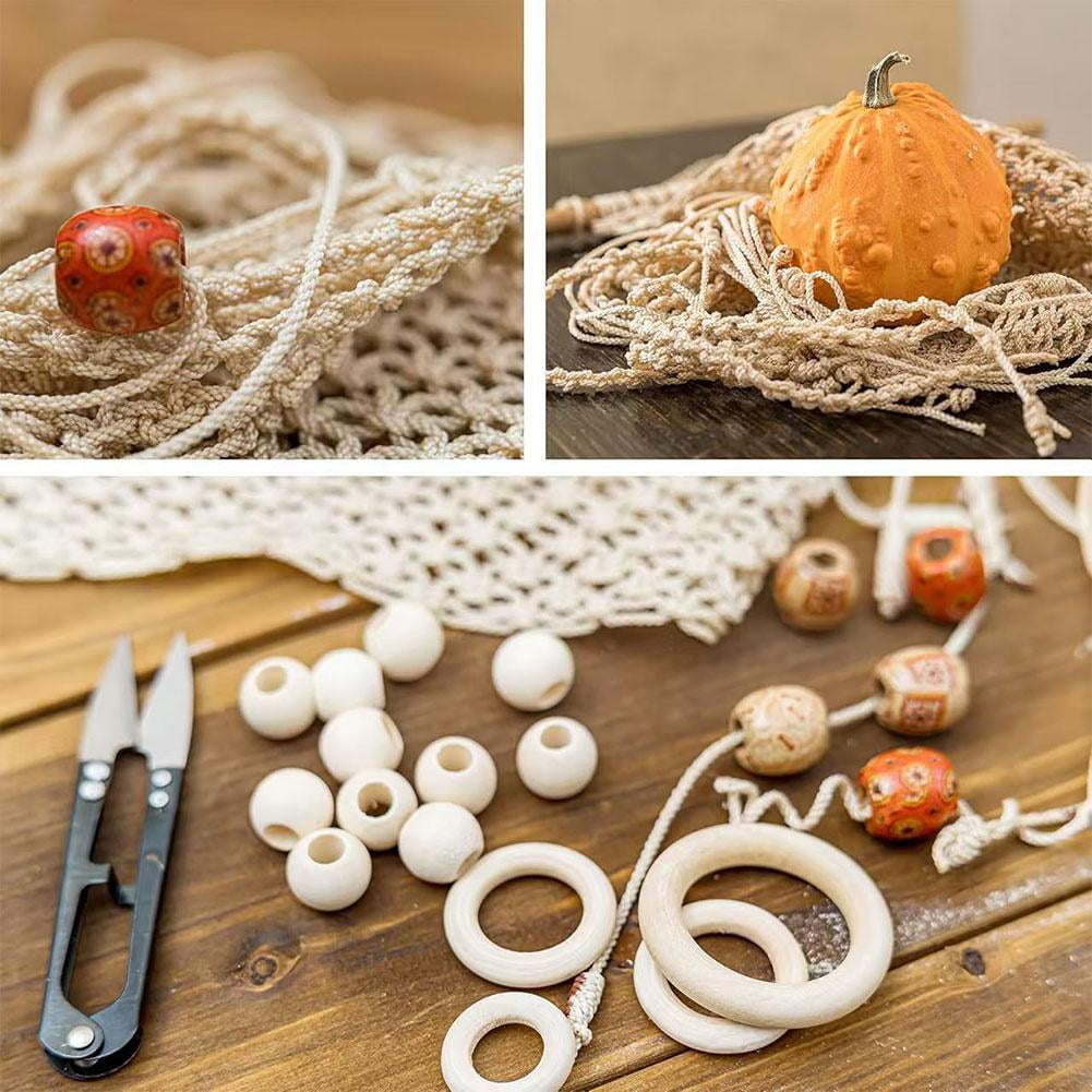 Macrame Wall Hanging Kit, 225Yds Cotton Rope & Beads DIY Set For Beginners, Bohemian Tapestry Craft Supplies With Tools