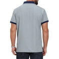 thumbnail image 3 of INSPIRE CHIC Men's Golf Short Sleeve Western Retro Stretch Color-Block Business Polo Shirt 2XL Gray, 3 of 6