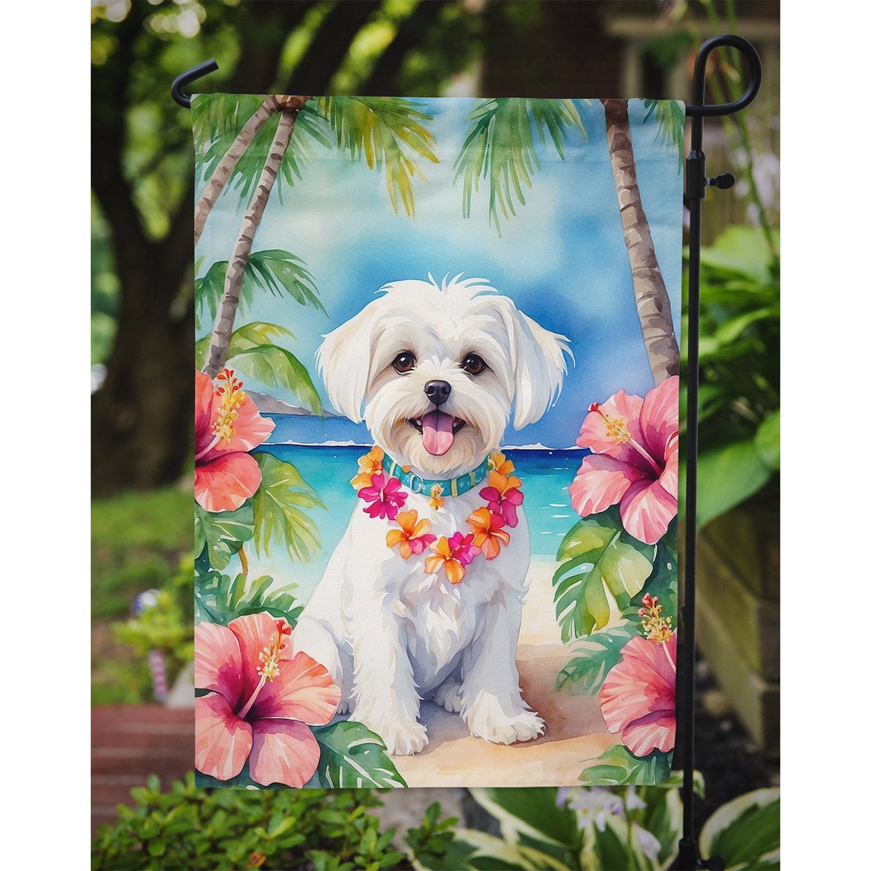 Maltese Luau Garden Flag 11.25 in x 15.5 in