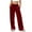 Red, variant on Simua Women's Solid Color Velvet Casual Pants - Elastic Stretch Waist Wide-Leg Straight Trousers with Side Pockets (S-XXL)