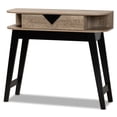 thumbnail image 1 of Baxton Studio Wales Mesa consola de 1 cajón de madera con acabado marrón claro moderna y contemporánea Baxton Studio 1.93271E11, 1 of 2
