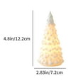 thumbnail image 2 of 5-Inch Mini White Christmas Tree with Warm-White LED Lights - Small Xmas Decor with Lights - DIY Tabletop Little Christmas Tree, Christmas Table Lamps Ornaments, Battery Operated, 2 of 5