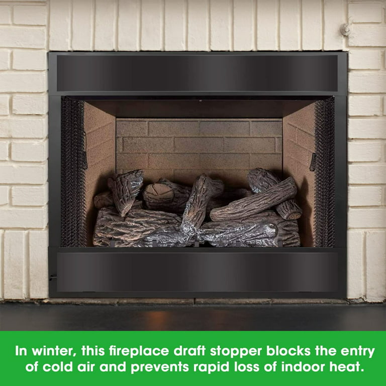 Fule Magnetic Fireplace Draft Stopper - Fireplace Cover to Block Cold Air  from Vent to Prevent Heat Loss - Magnet Fireplace Screen - Indoor Chimney  Draft Blocker Vent Covers- 40 x 4 