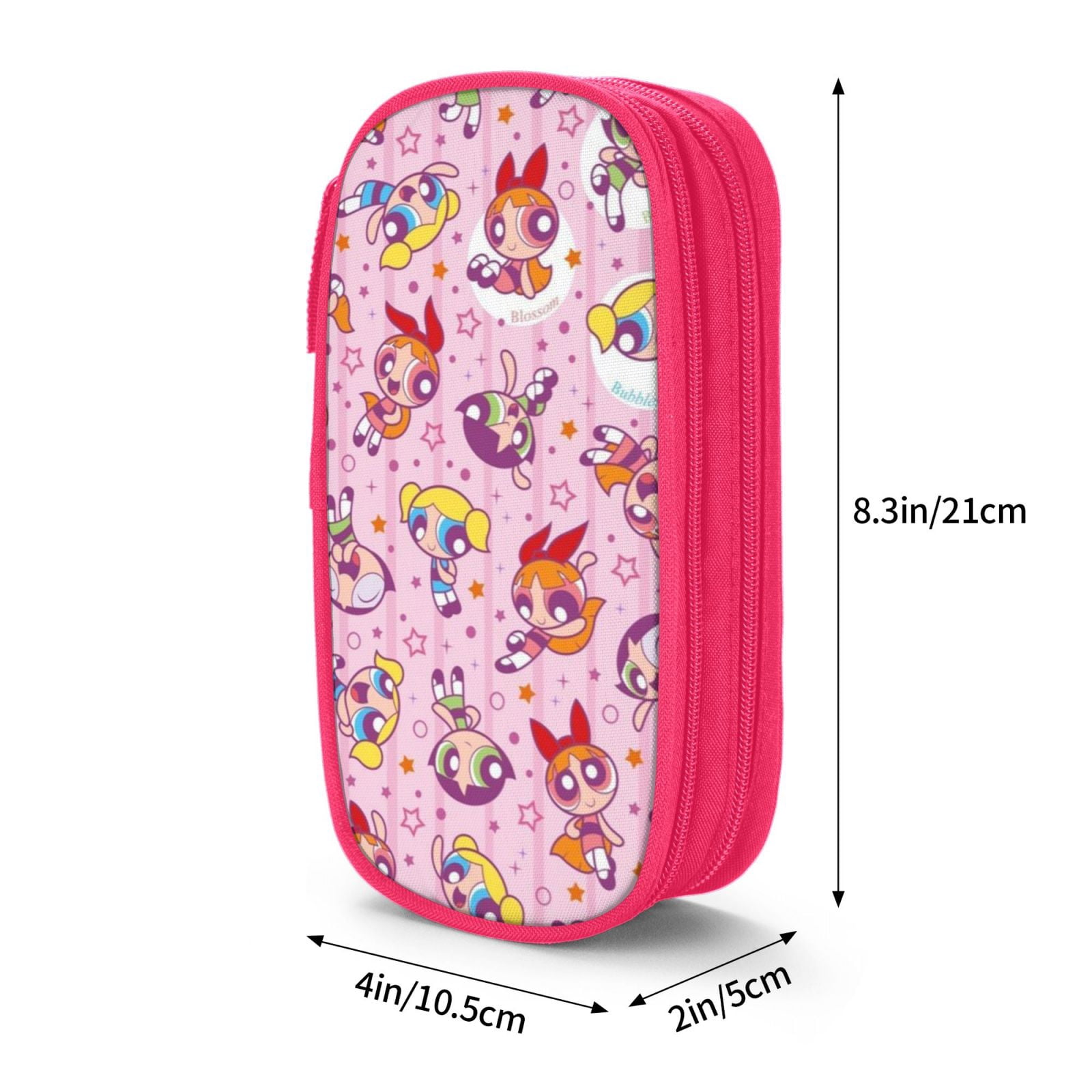 The Powerpuff Gi-rls Pencil Case Large Capacity Pencil Pouch Penbag Office Stationery Organizer Travel Makeup Bag Pink