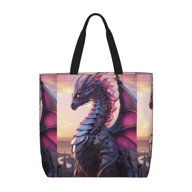 Balery Dragon Bolsa de Mano para Mujeres con Cremallera, Bolsa de Gimnasio con Compartimentos, Bolsa para Laptop, Bolsa para Trabajo