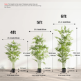 thumbnail image 5 of OLIVIVI Faux Bamboo Tree 4FT Tall Artificial Silk Plant for Home Office Decor Indoor Outdoor Fake Lifelike Potted Tree with Wood Branches 1 pack, 5 of 10