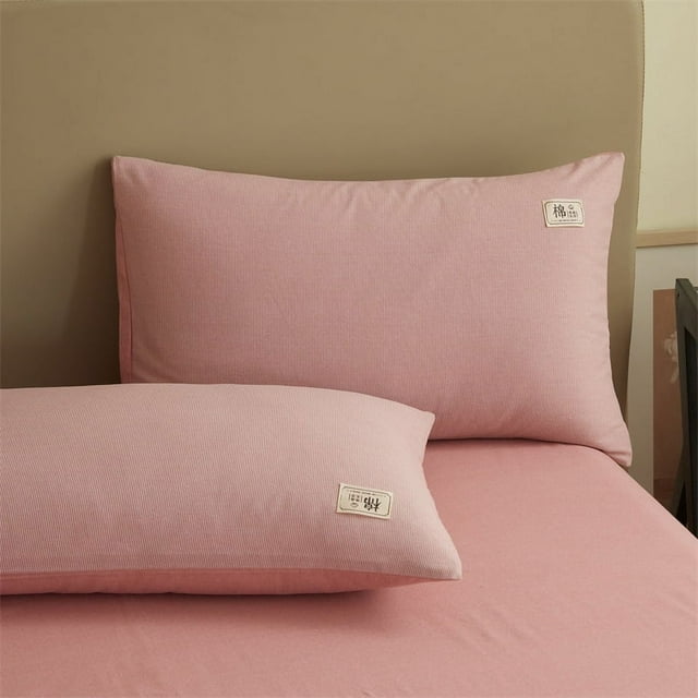 Nvzi 2 fundas de almohada de algodón. Lo simple no es simple, funda de almohada de algodón de alta calidad, que permite dormir más a gusto, 18,9 x 29,13 pulgadas (rosa).
