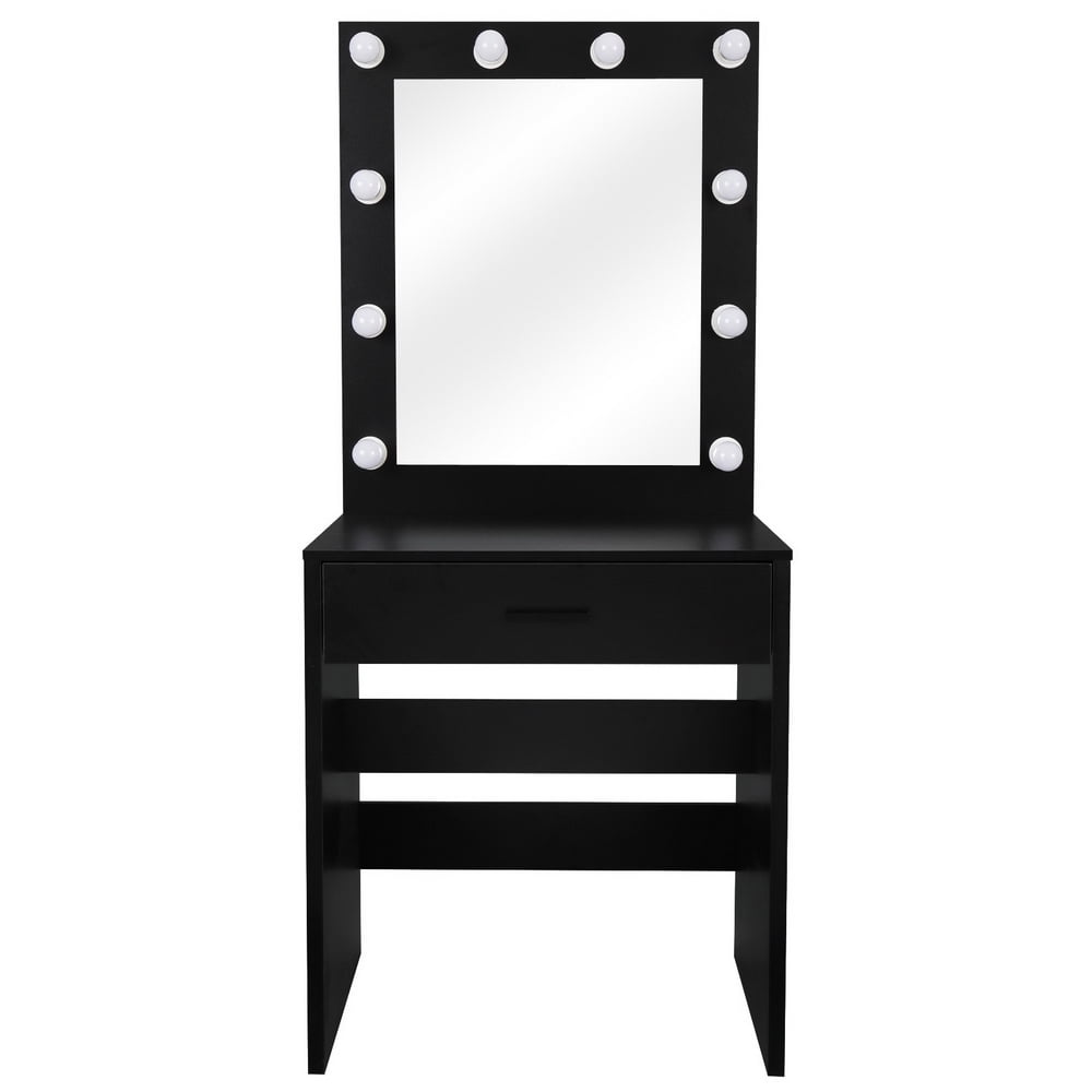 Tcbosik Lighted Makeup Table Vanity, With A Light Cannon Large Mirror