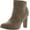 Khaki, variant on Top Moda Oscar-1 Women's high top ankle side zip chunky heels Nubuck booties