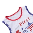 thumbnail image 3 of Kiapeise Boys Independence Day Clothes Set, Letter Print Tops+Striped Shorts, 3 of 7