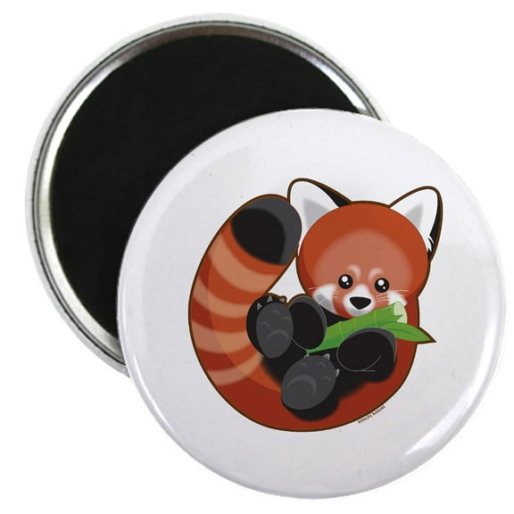 CafePress - Red Panda Magnet - 2.25" Round Magnet, Refrigerator Magnet, Button Magnet Style