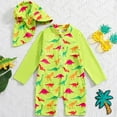 thumbnail image 2 of Toddler Boy Rash Guard Swimsuit Long Sleeve Swimwear Sunsuit Bathing Suit Beachwear Clothes Size 12-18 Month, 2 of 8