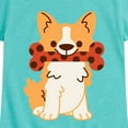 thumbnail image 3 of Instant Message - Corgi With Bone - Toddler And Youth Girls Short Sleeve Graphic T-Shirt, 3 of 6