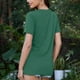 thumbnail image 5 of Top para mujer,Camiseta informal de manga corta para mujer, cuello redondo, tejido ligero de imitación de tejido de barco, corte regular para uso diario, sopatenor, 5 of 7