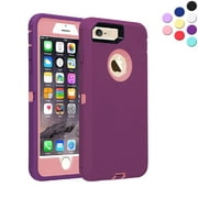 iPhone 7 iPhone 8 Heavy Defender Duty Case - Purple {3 Layer Shock Absorbent Durable Case- Compatible for iPhone 8 and iPhone 7)