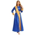thumbnail image 3 of YiZYiF Womens Long Sleeve Priest Cosplay Robe With Stole Front Zipper Jacquard Patchwork For Parties Royal Blue 3XL, 3 of 7