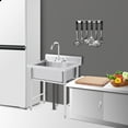 thumbnail image 6 of Yesurprise Gaomon Stainless Steel Sink Commercial Kitchen Prep & Utility Sink Free Standing Single Bowl, 6 of 9
