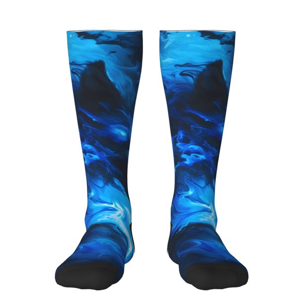 Fotbe Wolf Calcetas Divertidas Estampadas para Hombre y Mujer, Calcetas de Algodón hasta la Rodilla para Caminar, Correr, Enfermería y Embarazo