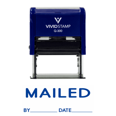Vivid Stamp Mailed With By Date Line Self Inking Rubber Stamp (Black Ink) - Large
